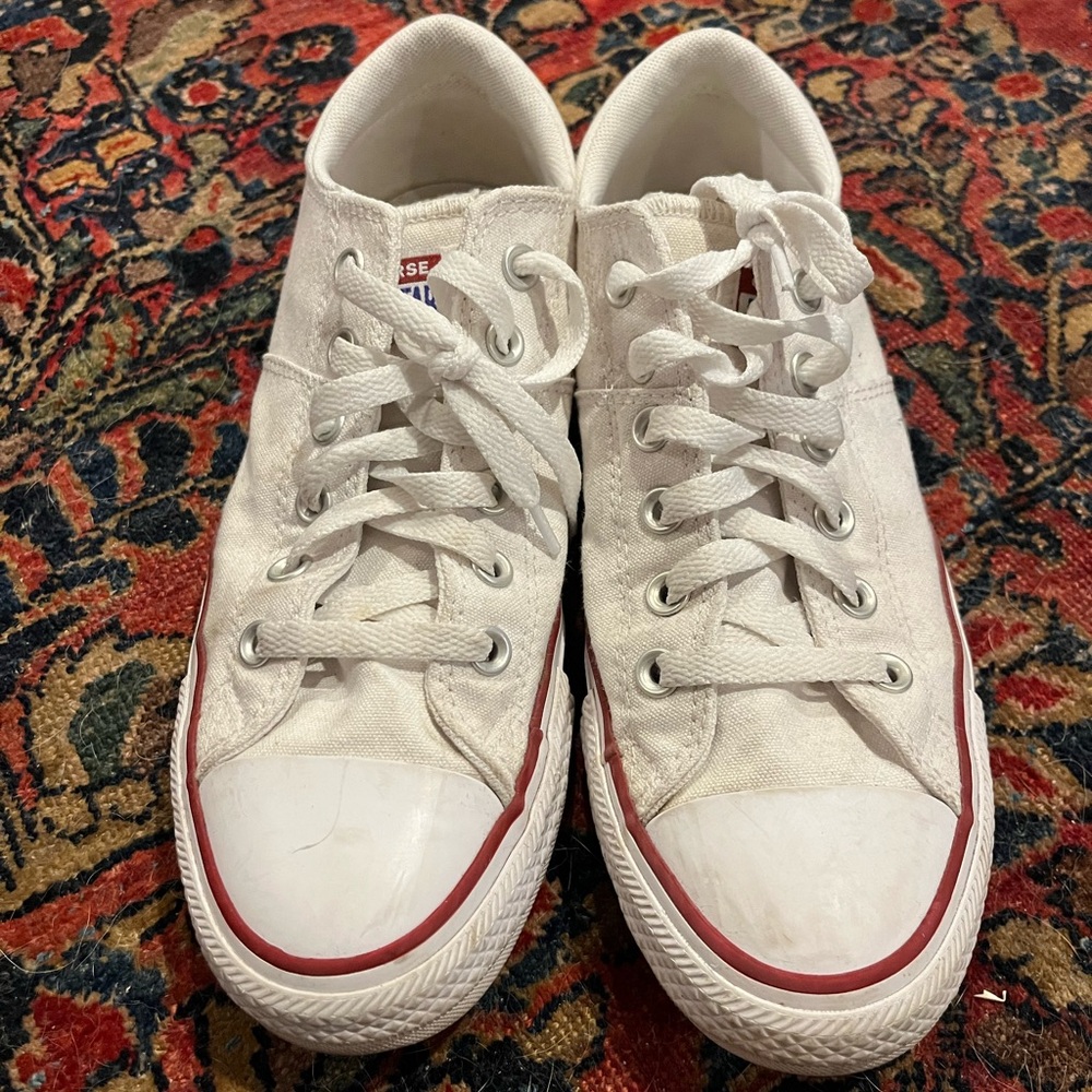 Converse White Sneakers with Red Accents - Picture 3 of 8